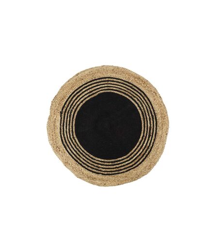 Tapis Rond Déco en Jute Limo 90cm Noir