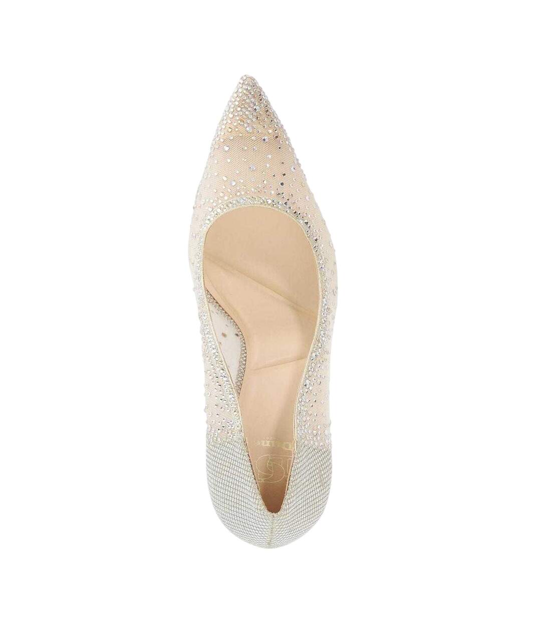 Womens/ladies Bejewells Embellished Stiletto Heel Court Shoes Gold Dune London-3