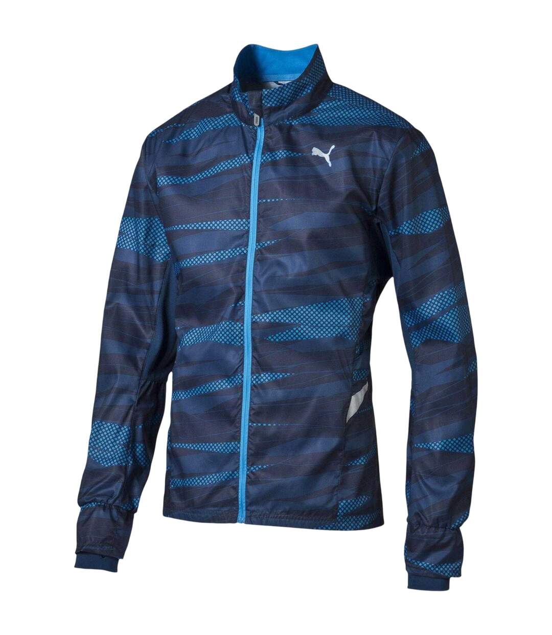 Mens Graphic Print Woven Jacket Blue Puma-3