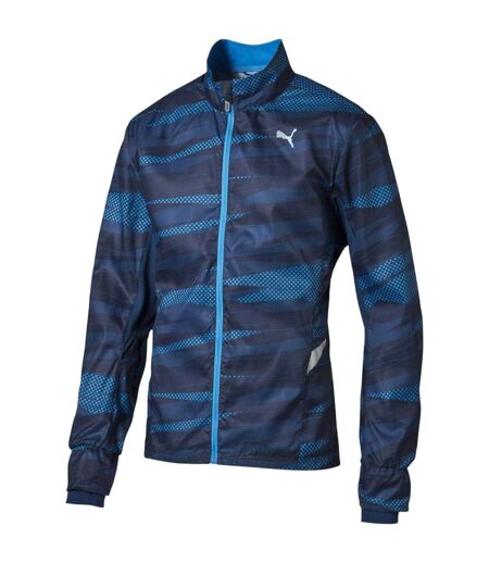 Mens Graphic Print Woven Jacket Blue Puma