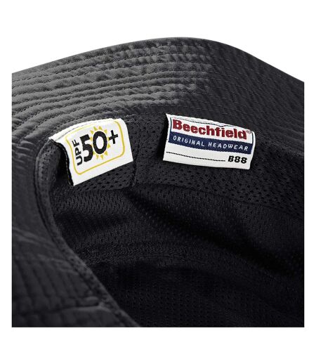 Beechfield Summer Cargo Bucket Hat / Headwear (UPF50 Protection) (Black)
