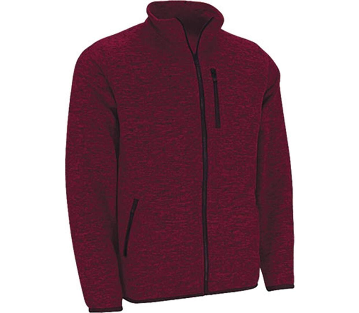 Veste tricot intérieur polaire - WATERFORD - rouge bordeaux chiné-1