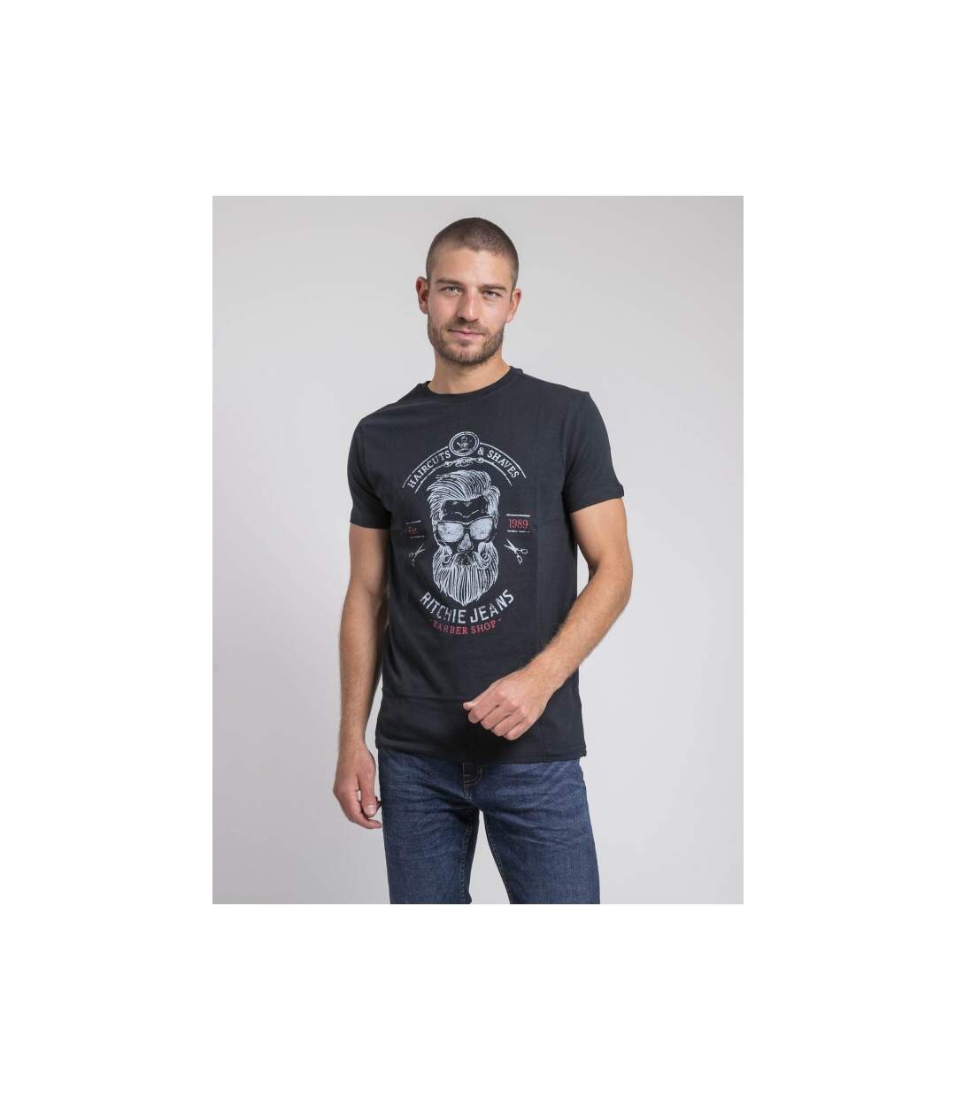 T-shirt col rond pur coton JUSIX-1