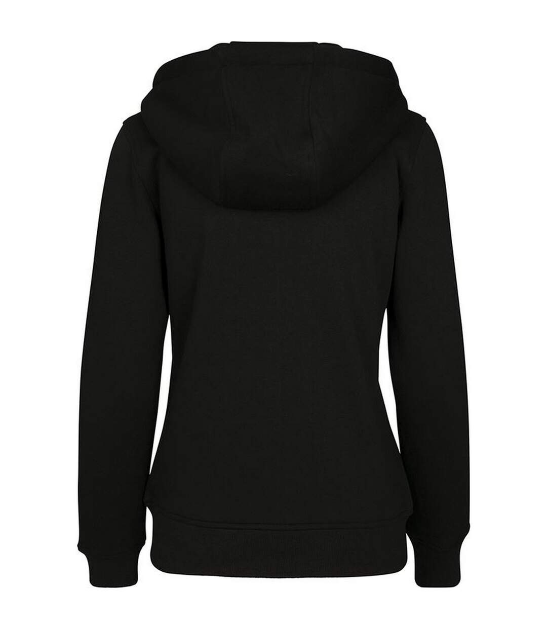 Build Your Brand Womens/Ladies Merch Zip Hoodie (Black)