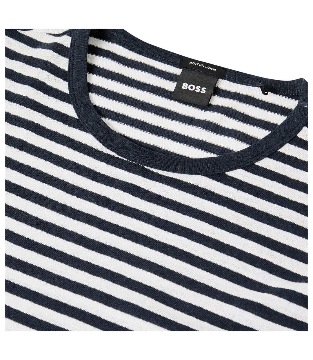 Mens Striped T-shirt Dark Blue Boss-3