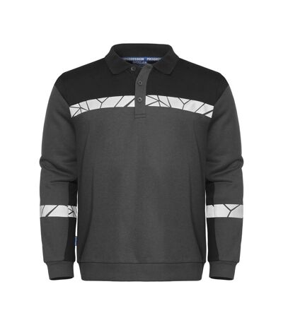 Mens Progression Hi-vis Polo Sweatshirt Grey Black Projob