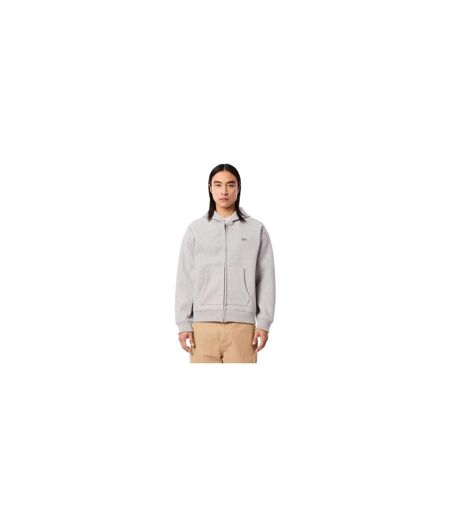 Mens Hooded Full Zip Hoodie Grey Lacoste