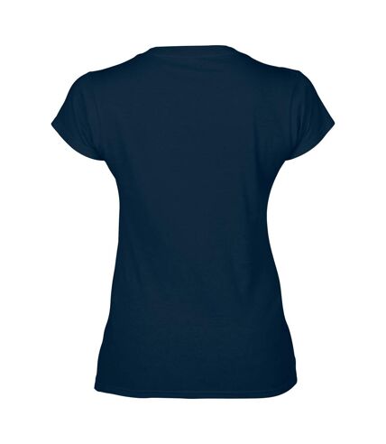 Gildan - T-shirt à manches courtes et col en V - Femme (Bleu marine) - UTBC491