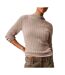 Pull beige foncé femme calvin klein jeans woven label-1