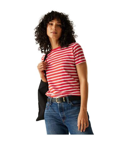 T-shirt Bayletta Femme Rouge Vif Blanc Regatta