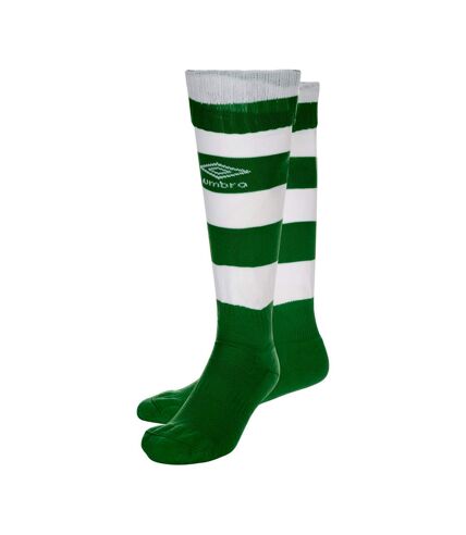 Mens hooped sock leg emerald/white Umbro