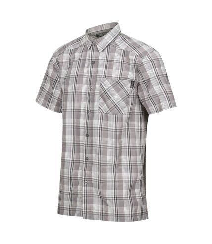 Regatta Mens Mindano VII Checked Short-Sleeved Shirt (Storm Grey) - UTRG9576