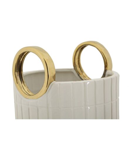 Vase Design en Céramique Shopping 25cm Blanc