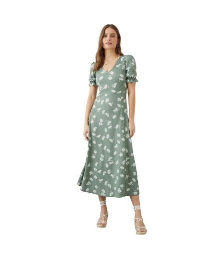 Robe Mi-longue Femme Kaki Dorothy Perkins