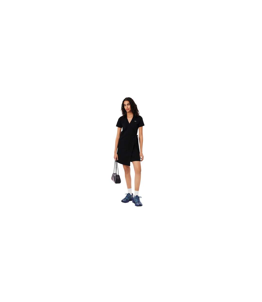 Robe Portefeuille Manches Courtes Femme Blanc Lacoste-1
