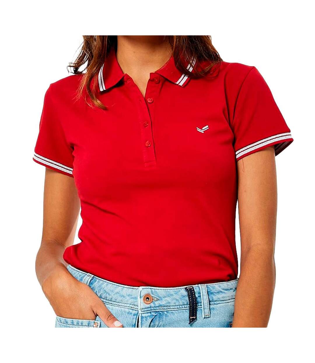 Polo rouge femme kaporal courtes - s-1