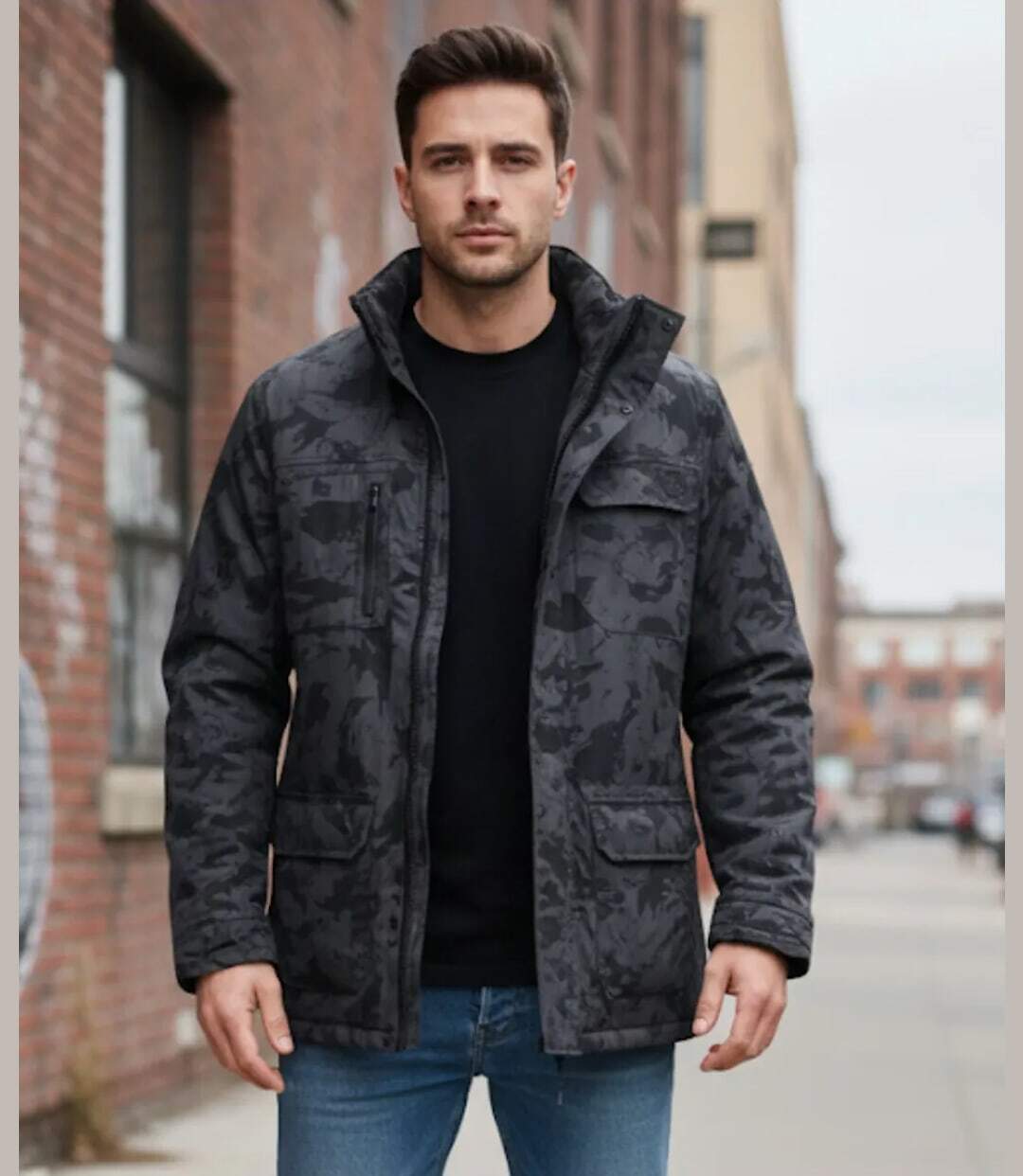 Parka imprimée motifs camouflage AH1127N-3