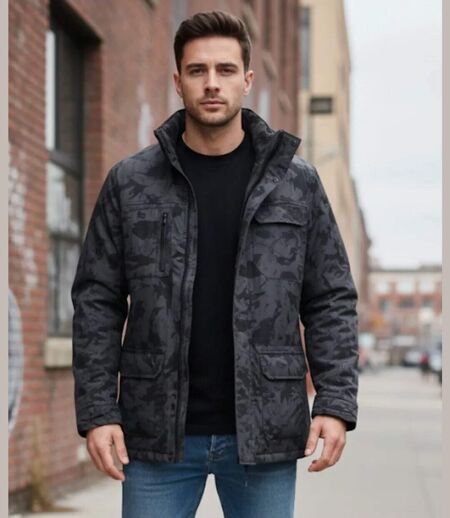 Parka imprimée motifs camouflage AH1127N