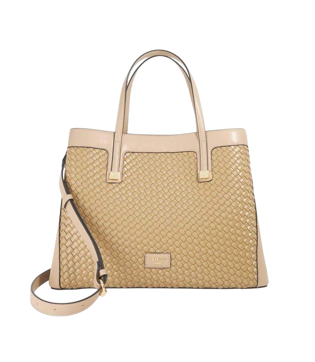 Deave Basket Weave Tote Bag One Size Taupe Print Dune London-1