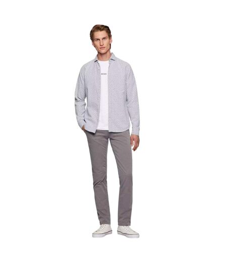 Mens Plain Slim Chinos Dark Grey Boss