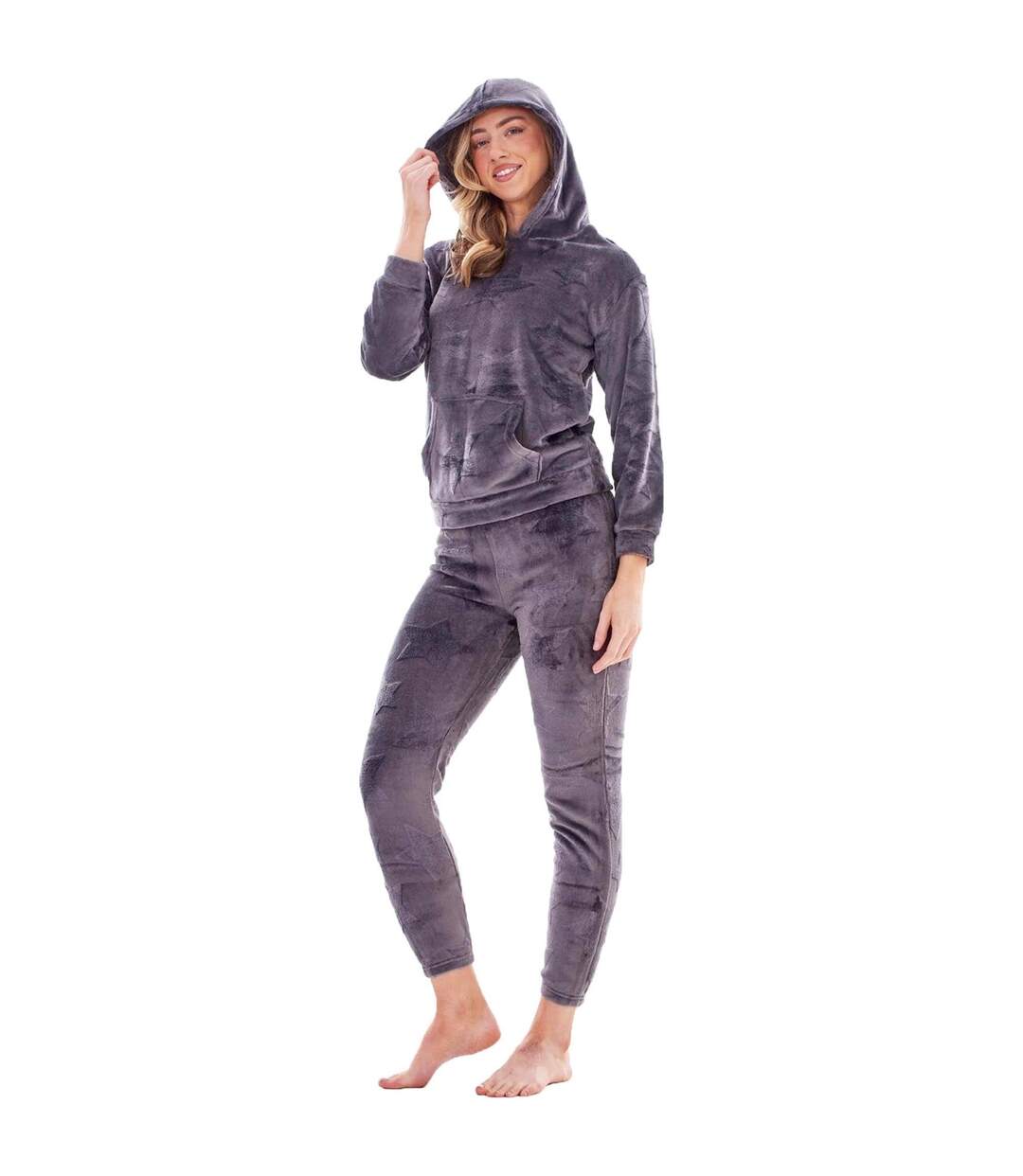 Ensemble De Pyjama Long Motif/style Étoile Femme Charbon Keanu-2