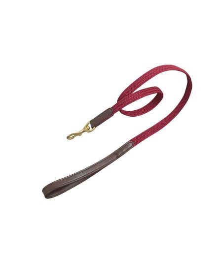 Plaited leather dog lead m brown/maroon Weatherbeeta