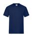 Unisex adult heavy cotton t-shirt navy Fruit of the Loom