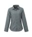 Premier Womens/Ladies Poplin Cross-Dye Roll Sleeve Shirt (Gray Denim)