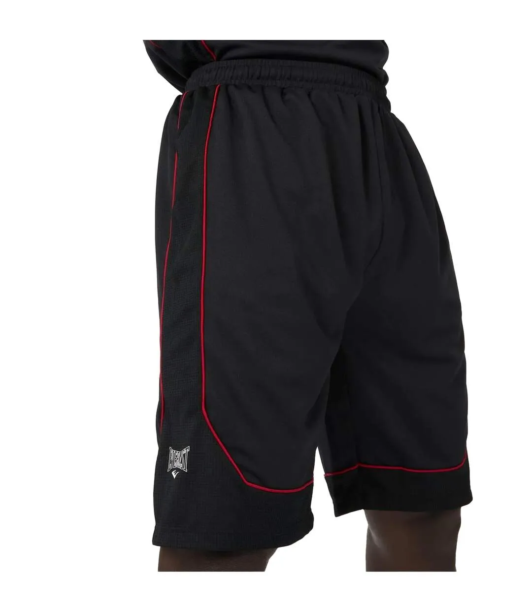 Mens Loose Basketball Shorts Black Red Everlast-4