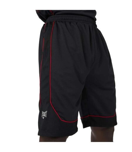 Mens Loose Basketball Shorts Black Red Everlast