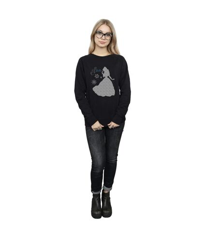 Disney Princess Womens/Ladies Belle Christmas Silhouette Sweatshirt (Black) - UTBI10276