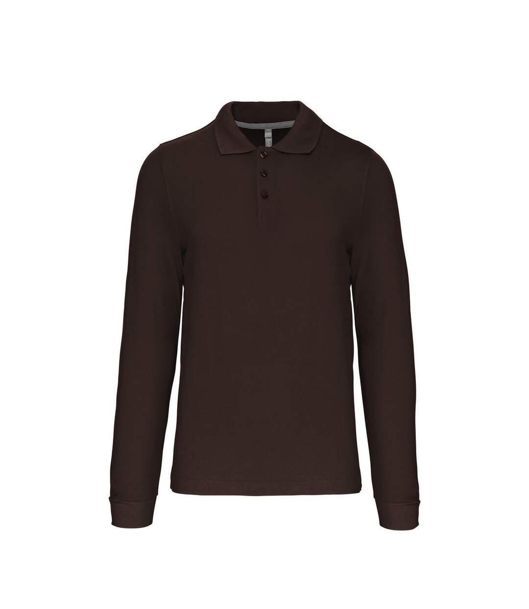 Polo manches longues - Homme - K243 - marron chocolat