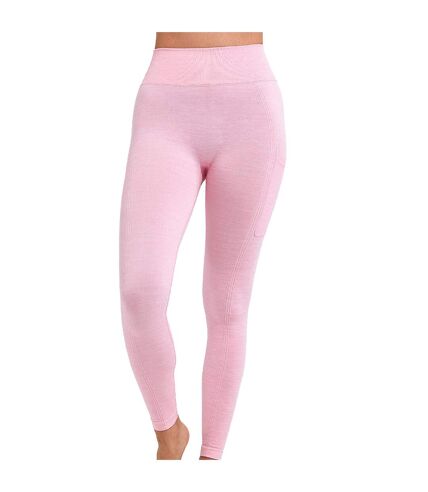 Womens/ladies melange sculpted seamless 3d leggings light pink TriDri