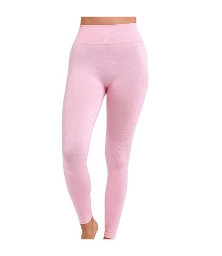 Womens/ladies melange sculpted seamless 3d leggings light pink TriDri