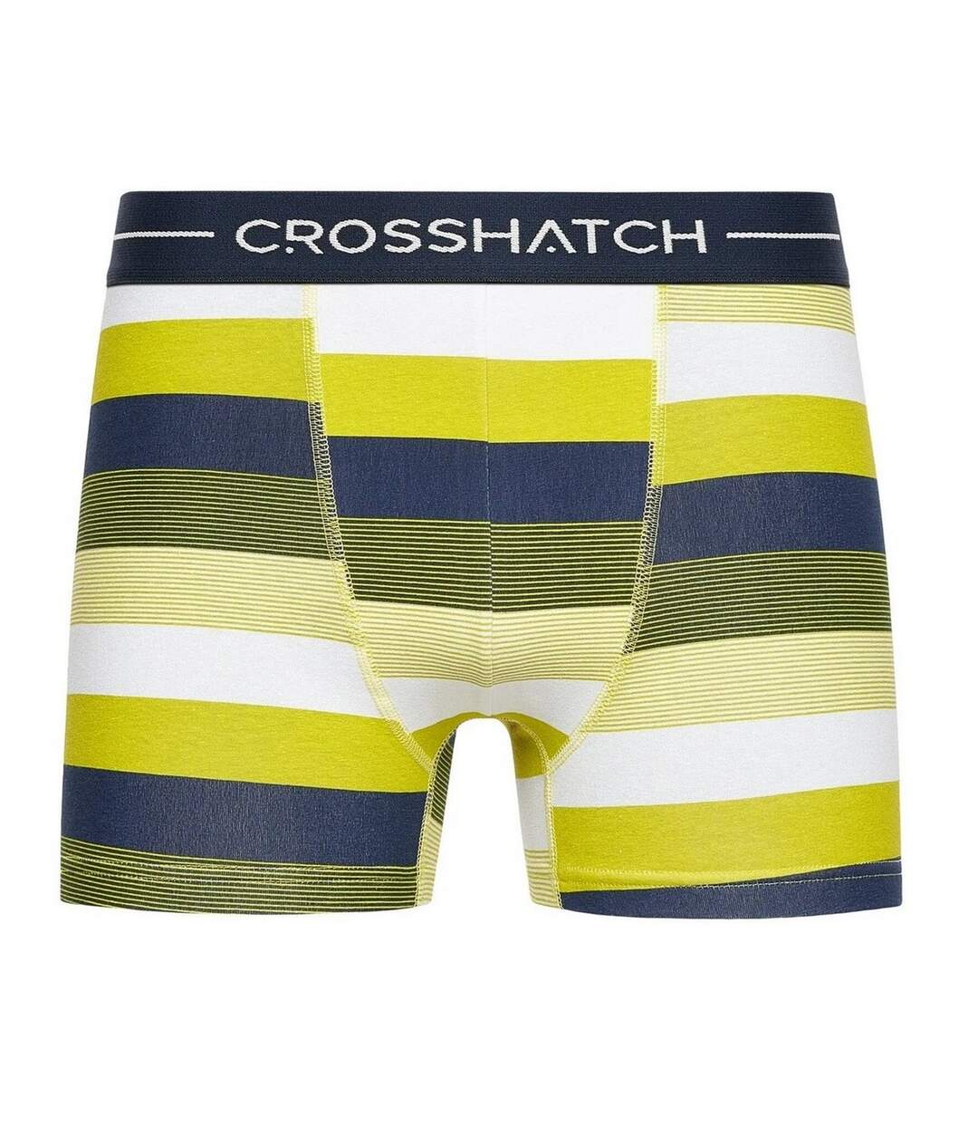 Boxers avocet homme jaune / bleu marine / blanc Crosshatch-3