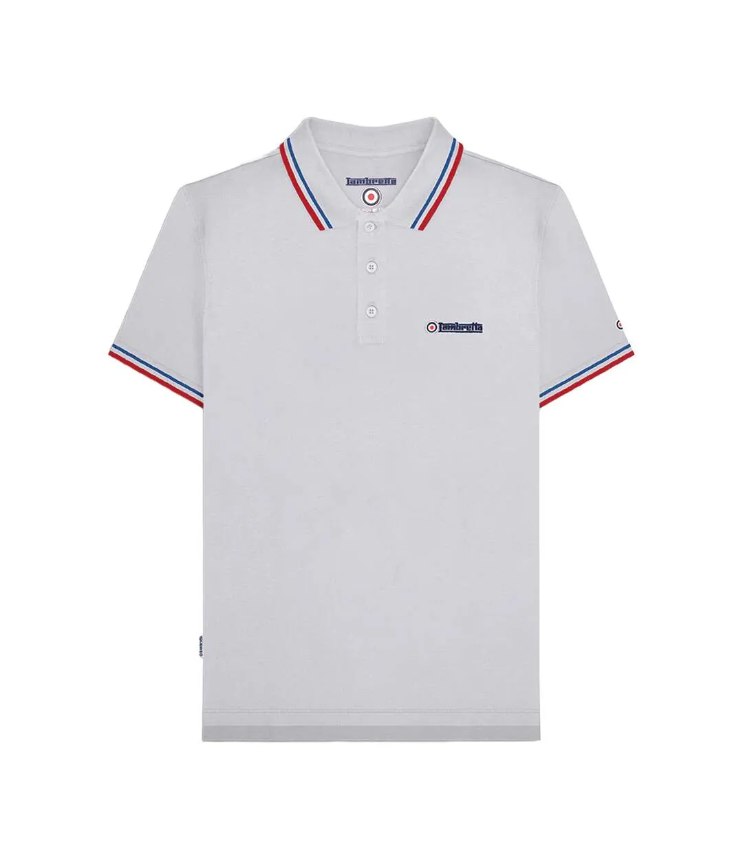 Mens Ss25 Twin Tip Polo Shirt Black White Marmalade Lambretta-4