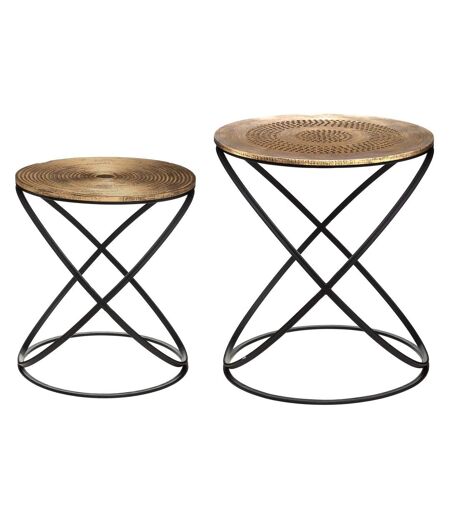 2 Tables d'appoint design Etnik - Couleur cuivré