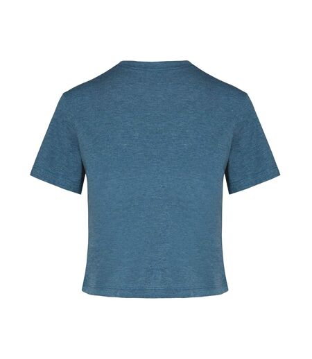 Womens/ladies Triblend Crop Top Duck Blue Heather Proact