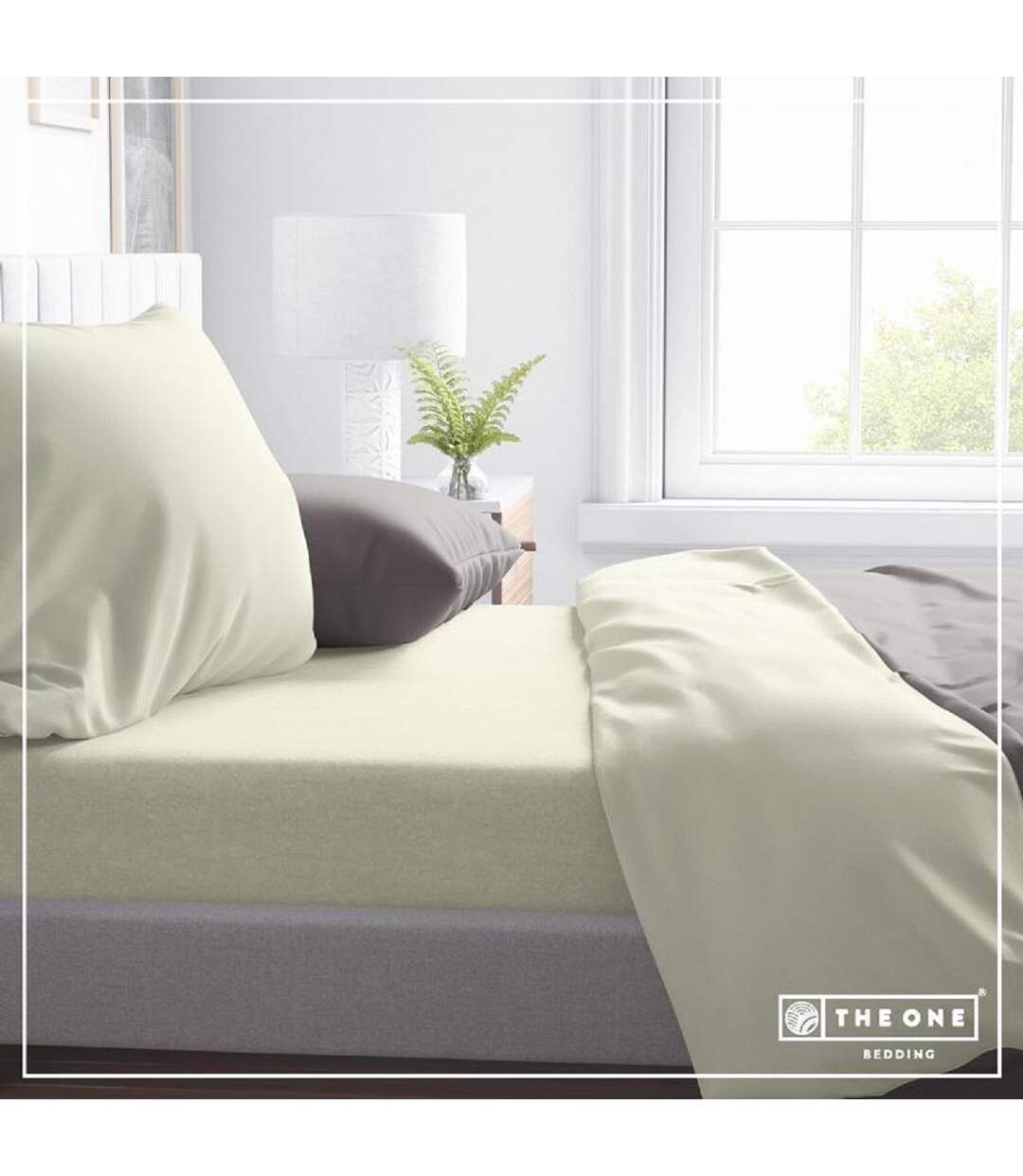 Drap housse - 100x220 - beige crème - T1-FS100-1