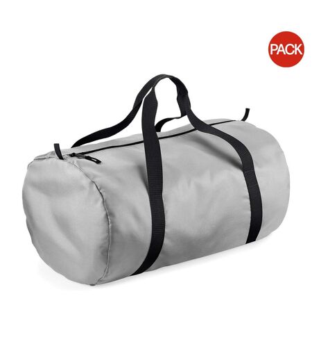 Lot de 2  Packaway sac de voyage 32 litres taille unique argent/noir BagBase