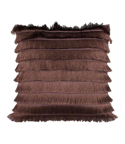 Furn Flicker Tiered Fringe Cushion Cover (Rock Rose) (18 x 18 in)