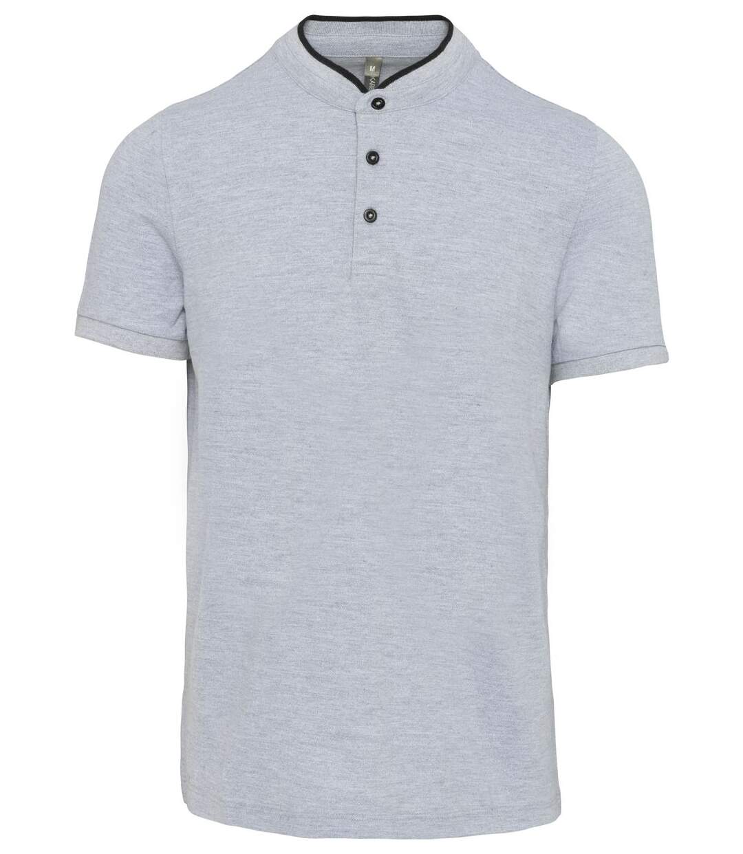 Polo homme col mao - manches courtes - K223 - gris chiné