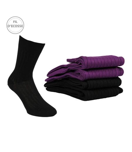 Chaussettes Homme Lot de 4 Fil d'Ecosse