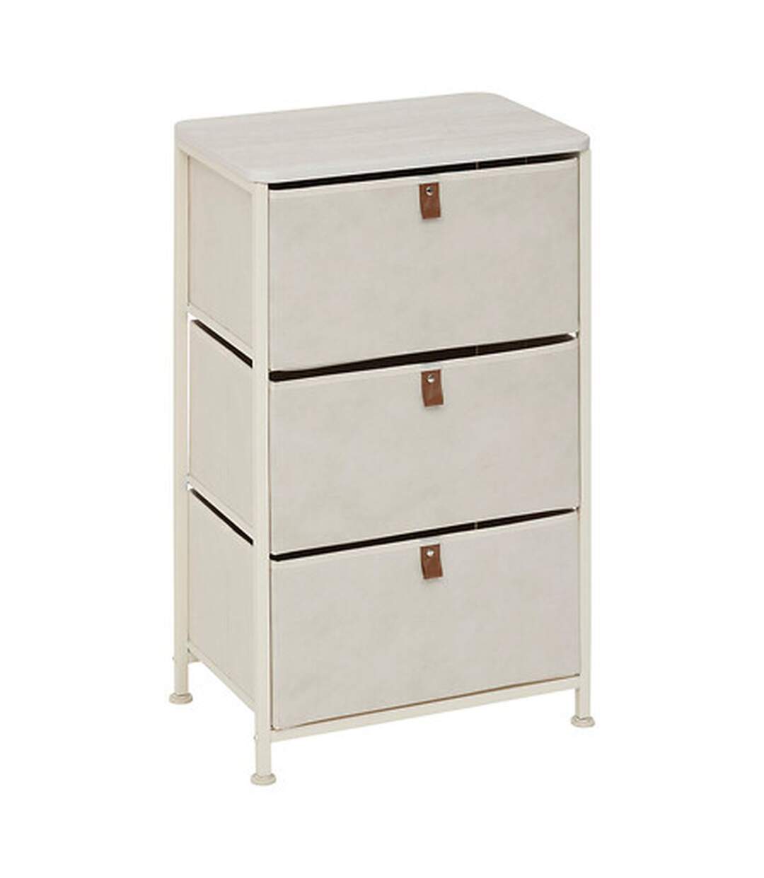 Tour de rangement 3 tiroirs TISSA - Beige-1