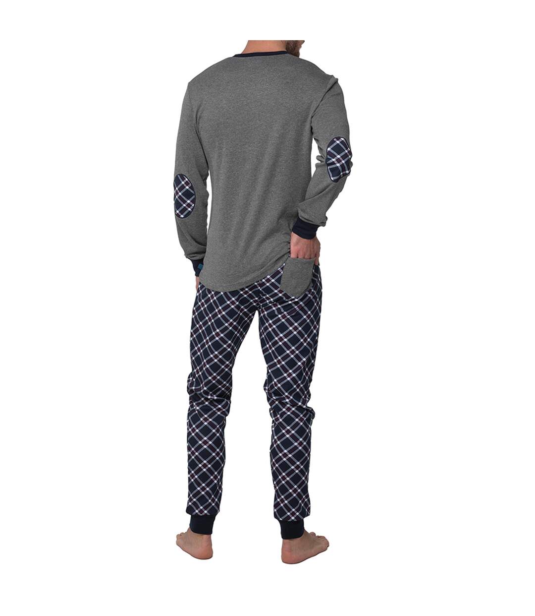 Interlock long-sleeved pajamas for men, model A0CHJ. Softness and comfort for cool nights.-3