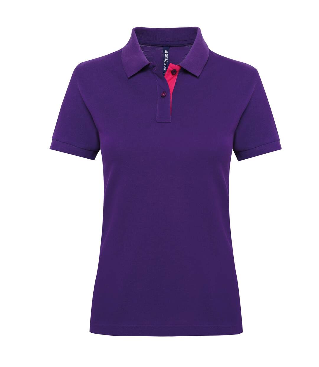 Asquith & Fox Womens/Ladies Short Sleeve Contrast Polo Shirt (Purple/ Pink) - UTRW5353-1