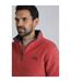 Mens newark grid eco friendly quarter zip fleece top barberry red marl Weird Fish-4