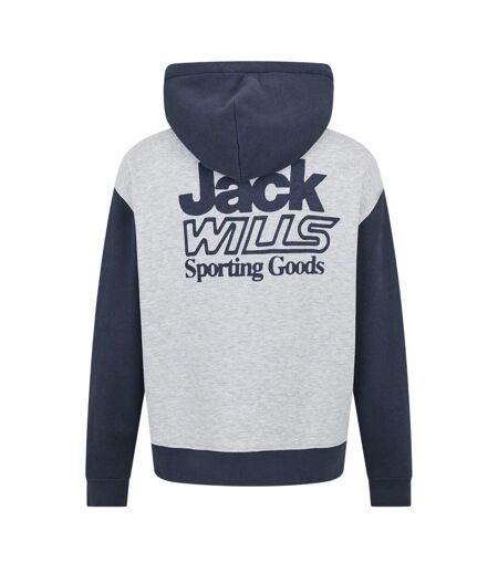 Mens Outline Colour Block Regular Hoodie Ice Marl Jack Wills