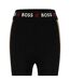 Womens/ladies Elasticated Colour Block Leggings Black Boss-2