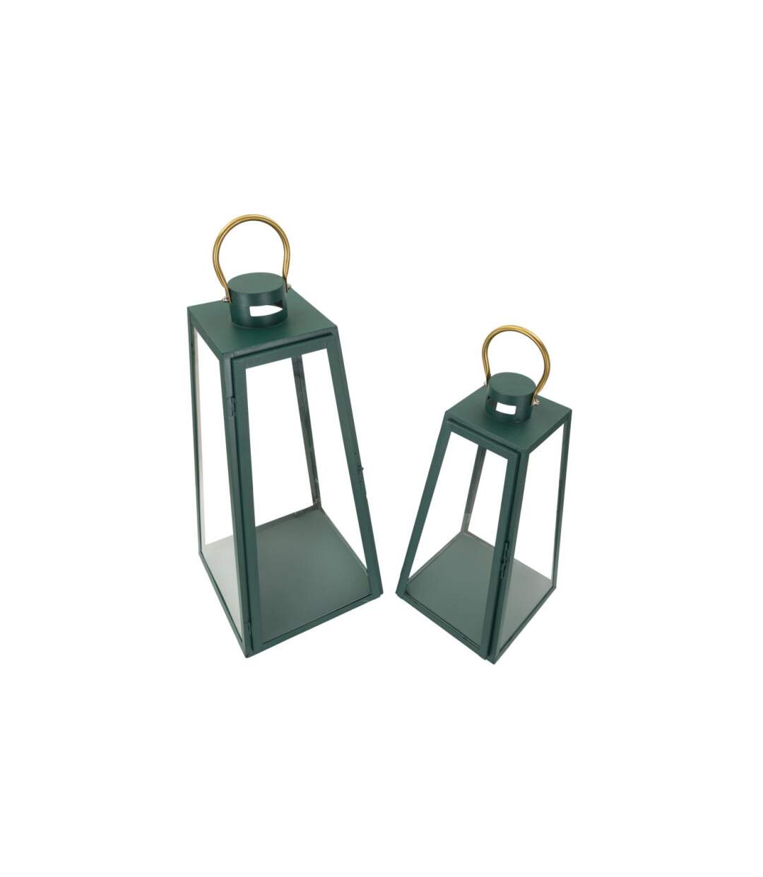 Lot de 2 Lanternes en Verre Grent 57cm Vert-3